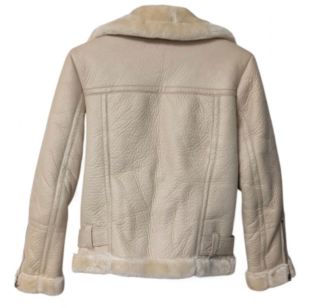 Topshop faux leather aviator jacket with faux fur trim - Picture 4 of 9
